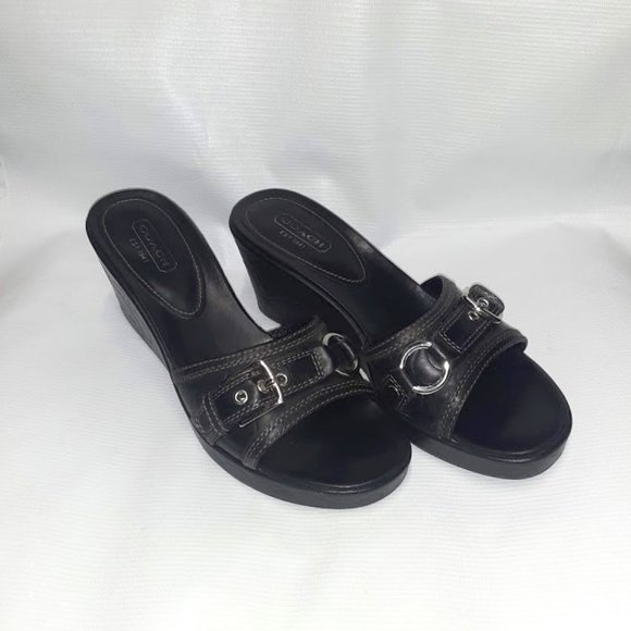 Coach Jewel Signature Logo Slide Wedge Size 10M - Picture 1 of 7